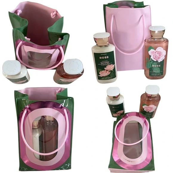 Bath & Body Works Rose Body Wash & Lotion Full Size Set with Tote Bag - Picture 2 of 11